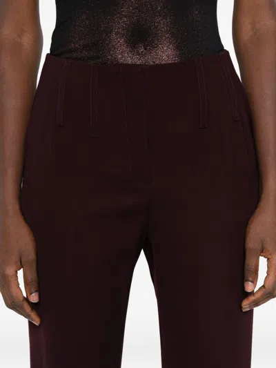 Mugler Straight Boned Pants Woman Burgundy In Burgundy