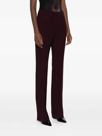 Mugler Straight Boned Pants Woman Burgundy In Burgundy