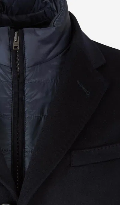 Herno Single-breasted Layered Padded Blazer In Black