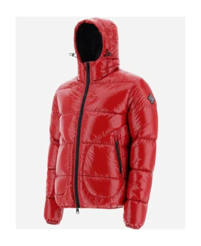 Herno Logo-patch Padded Puffer Jacket In Red