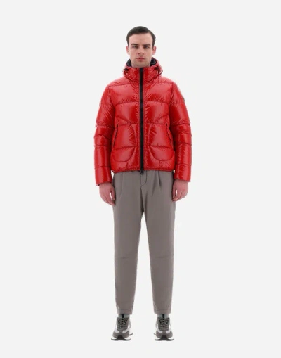 Herno Logo-patch Padded Puffer Jacket In Red