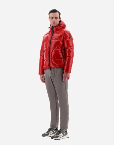Herno Logo-patch Padded Puffer Jacket In Red