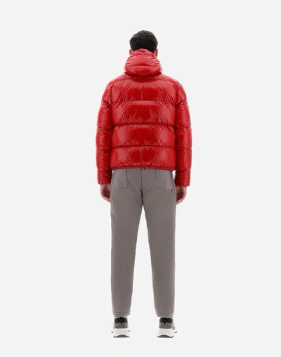 Herno Logo-patch Padded Puffer Jacket In Red