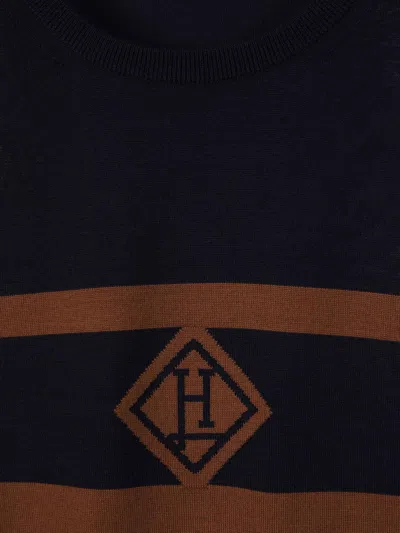 Herno Wool Crewneck Sweater In Brown