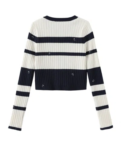 Marissa Chiara Colorblock Heart Knit Cardigan In Multi