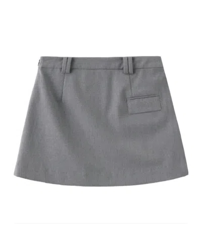 Marissa Chiara Belt Loop Skirt In Gray