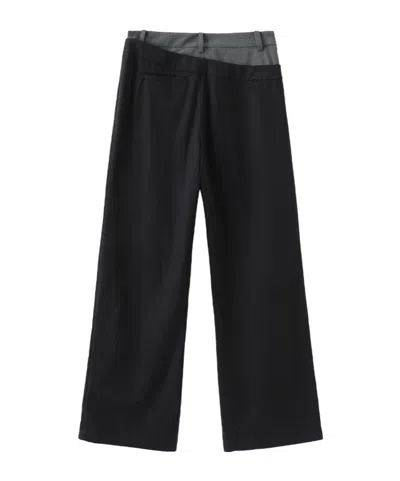 Marissa Chiara Patchwork Casual Pants In Black