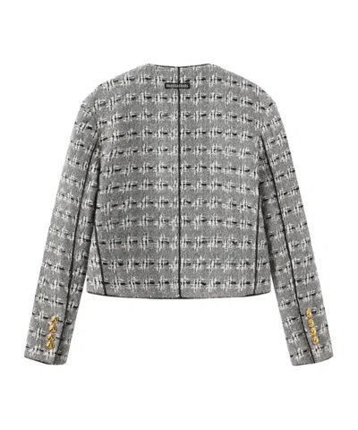Marissa Chiara Long-sleeved Casual Jacket In Gray