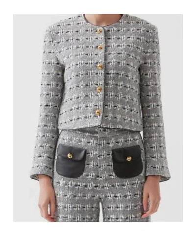 Marissa Chiara Long-sleeved Casual Jacket In Gray