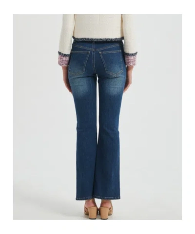 Marissa Chiara Front Slit Jeans In Blue