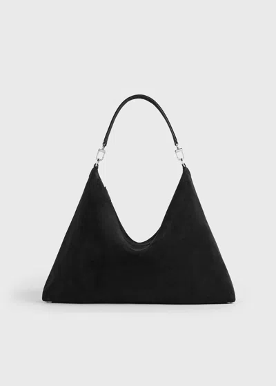 Totême Womens Black Bevel Suede Tote Bag In Black