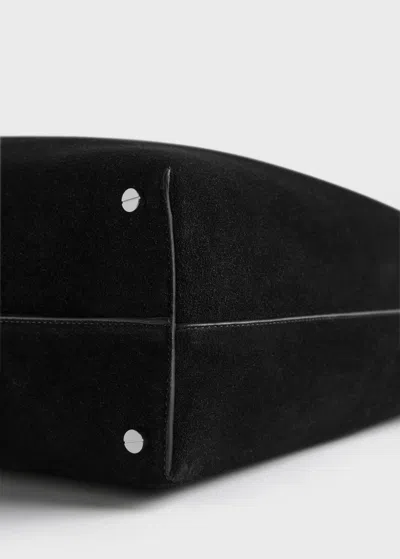 Totême Womens Black Bevel Suede Tote Bag In Black