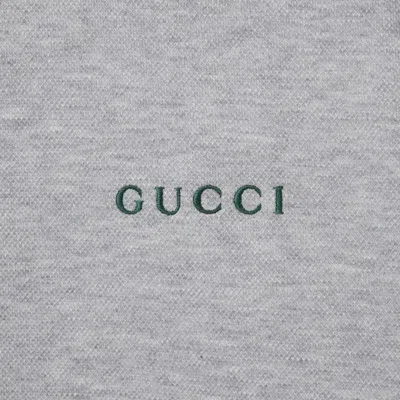 Gucci High Collar Jacket With Ribbed Cuffs And Hem In Gray