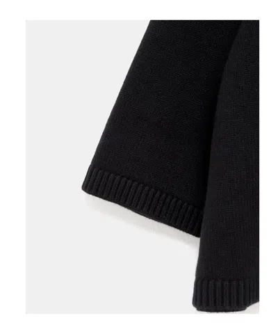 Alaïa Cropped Cashmere-blend Turtleneck Sweater In Black