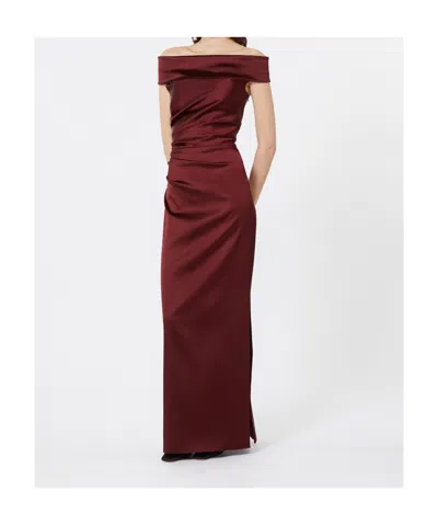 Max Mara Satin Dress In Burgundy