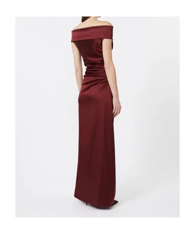 Max Mara Satin Dress In Burgundy