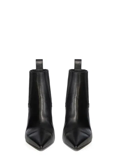 Rick Owens Ankle Boot With Pointed Toe And Sculptural Heel In Black
