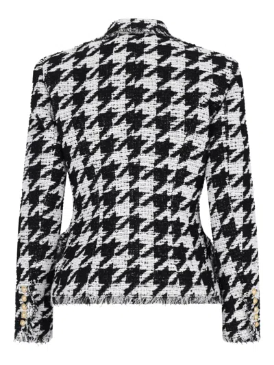 Balmain Distressed Lapel Jacket Structured Shoulders In Multi