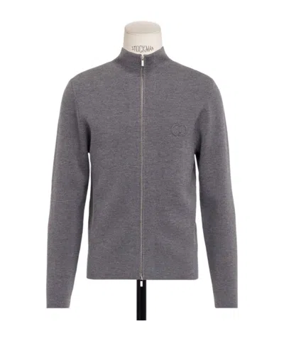 Dior Cdicon Zipped Sweater In Gray