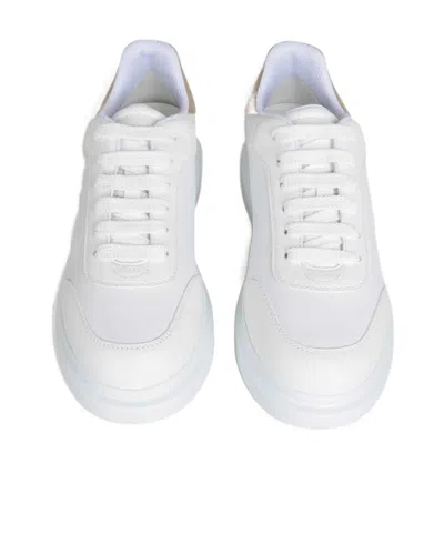 Alexander Mcqueen Oversized Leather Sneakers Rubber Sole In White