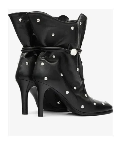 Isabel Marant Draped Leather Ankle Boots With Stiletto Heel In Black