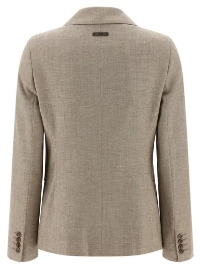 Peserico Double-breasted Blazer Blazers Beige In Neutral