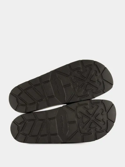 Off-white Arrow Open Toe Slip-on Slides In Black