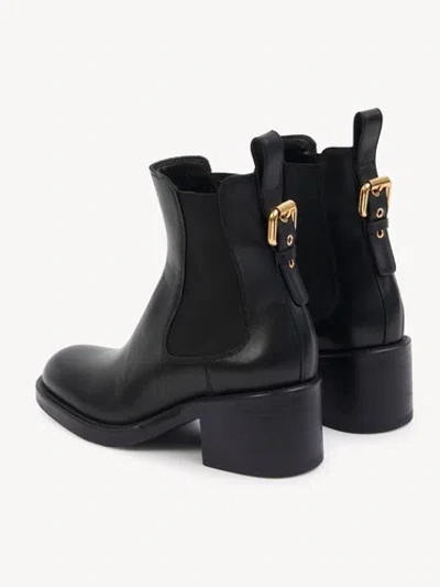 Chloé Dakota Buckled Leather Ankle Boots In Black