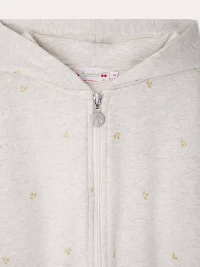 Bonpoint Talent Cherry-printed Zip-up Hoodie In White