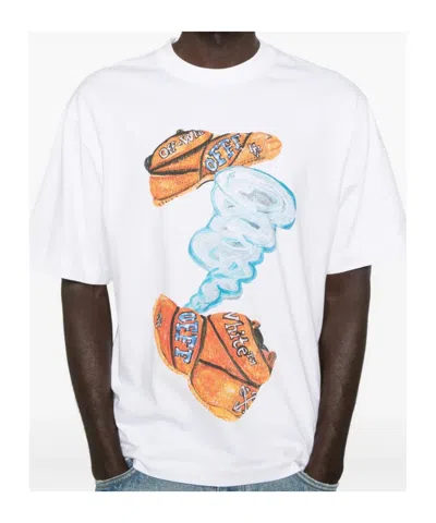 Off-white White Gregory Shimada Edition Diagonal Skate T-shirt In White