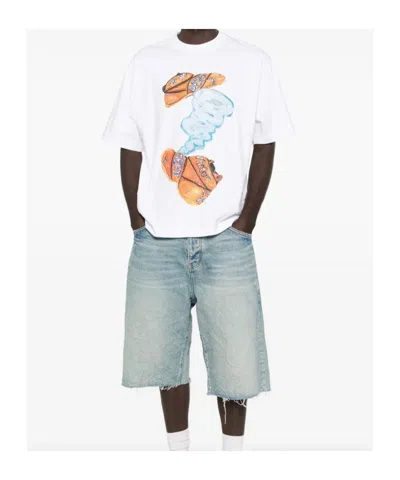 Off-white White Gregory Shimada Edition Diagonal Skate T-shirt In White