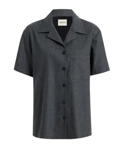 Khaite Womens Storm Riordan Camp-collar Stretch-wool And Cashmere Shirt In Black