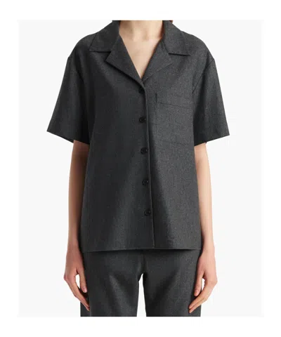Khaite Womens Storm Riordan Camp-collar Stretch-wool And Cashmere Shirt In Black