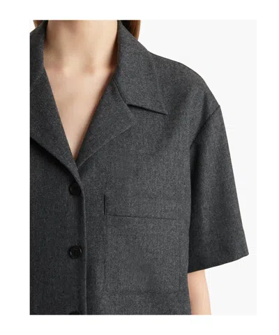 Khaite Womens Storm Riordan Camp-collar Stretch-wool And Cashmere Shirt In Black