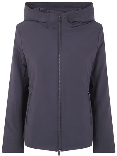 Woolrich Hooded Long Sleeve Parka With Side Pockets In Black