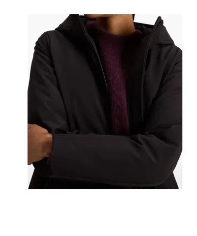 Woolrich Hooded Long Sleeve Parka With Side Pockets In Black