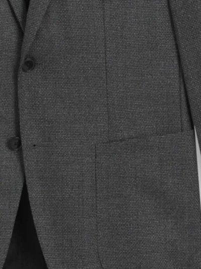 Hugo Boss Patterned Regular-fit Jacket In Virgin Wool In Gray