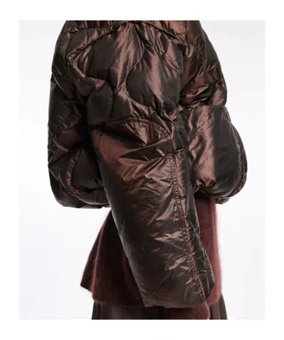 Dorothee Schumacher Down Jacket With Faux Fur Collar In Brown