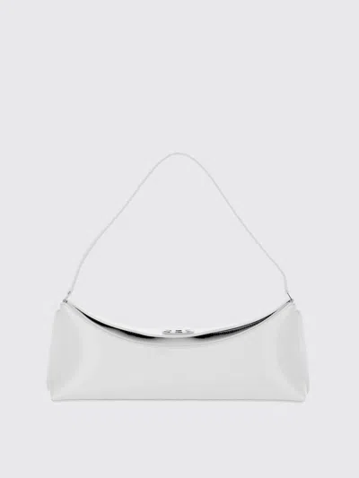 Jacquemus Le Calisso White Shoulder Bag With Engraved Snap Button In Leather Woman In White