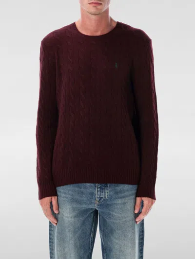 Polo Ralph Lauren Ralph Lauren Cable Knit Jumper Burgundy In Burgundy