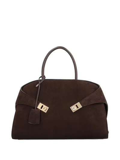 Ferragamo Hug L Soft Tote Bag In Brown