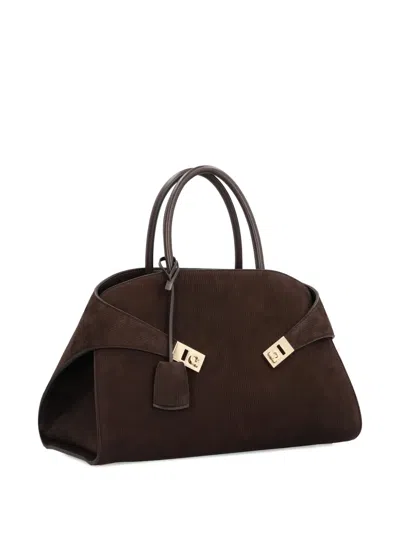 Ferragamo Hug L Soft Tote Bag In Brown