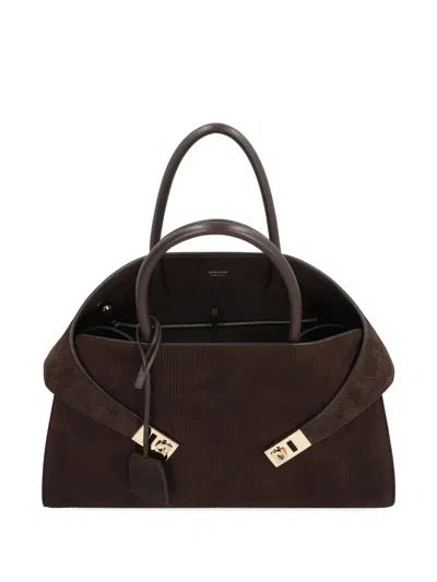 Ferragamo Hug L Soft Tote Bag In Brown