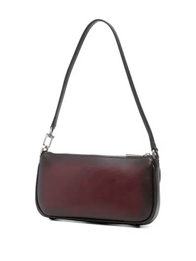 Michael Kors Rectangular Burgundy Leather Shoulder Bag In Red