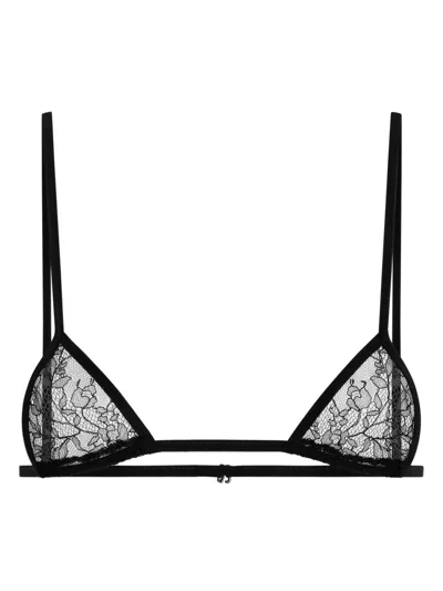Dolce & Gabbana Micro Lace Bra In Black