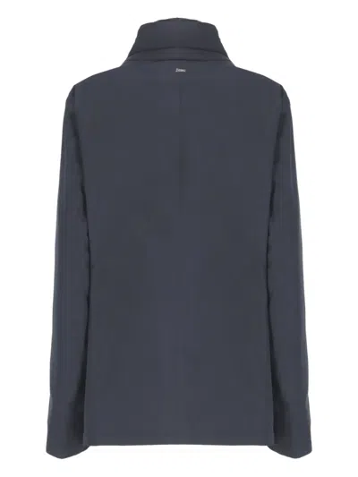 Herno Padded Jacket With High Neck And Pockets In Blue