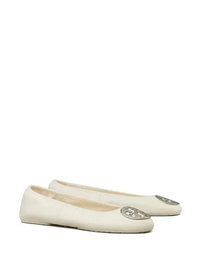 Tory Burch Leather Ballet Flats With Toe Embellishment In Multi