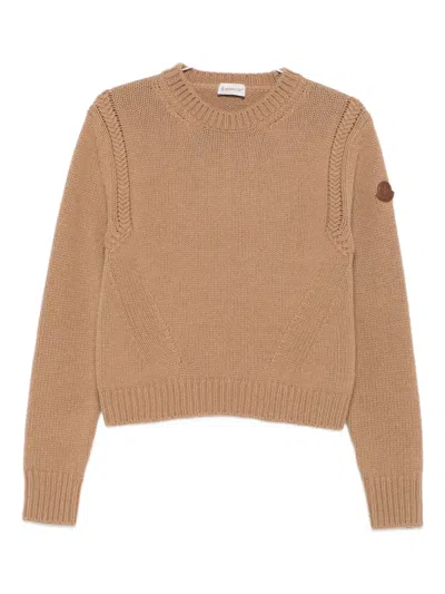 Moncler Womens Wool Sweater In Brown