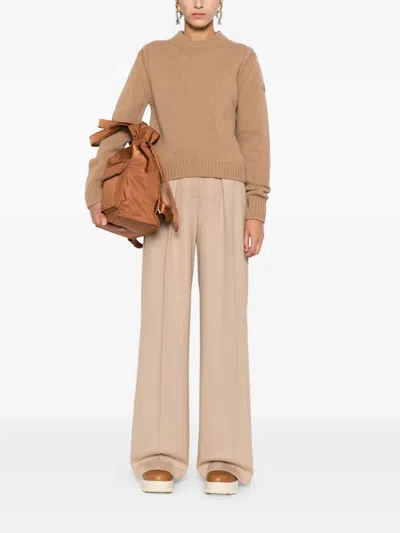 Moncler Womens Wool Sweater In Brown