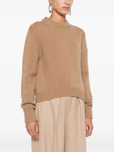 Moncler Womens Wool Sweater In Brown